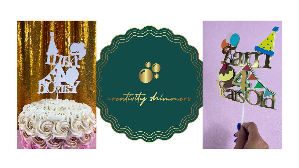 Vibrant 4th Birthday Cake Topper with multicolor design, perfect for celebrating a fun milestone.