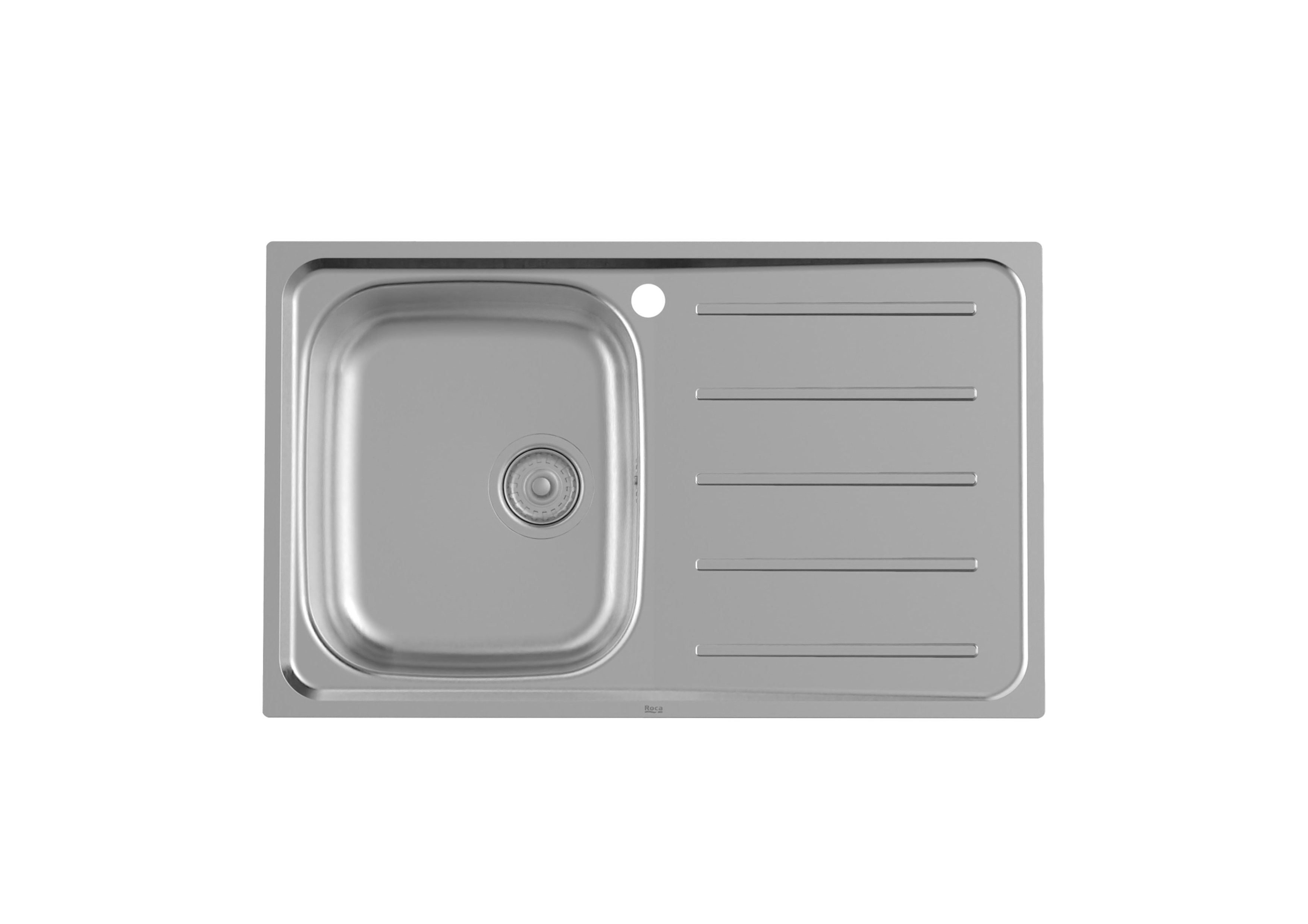 Lava-louça de 1 cuba e escorredor à direita aço inox