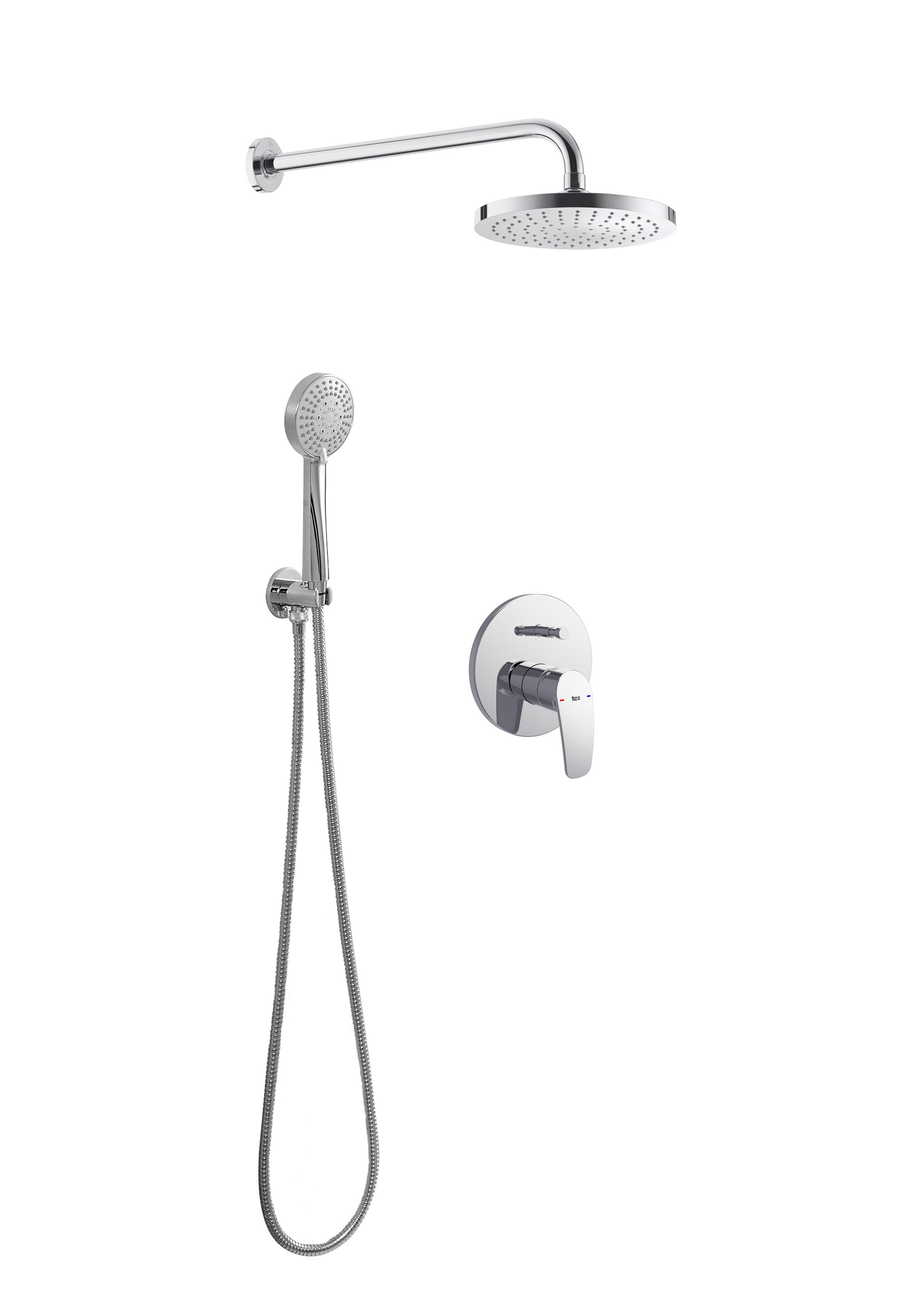 Pack misturadora monocomando de encastrar banho-duche + Rainsense ø200