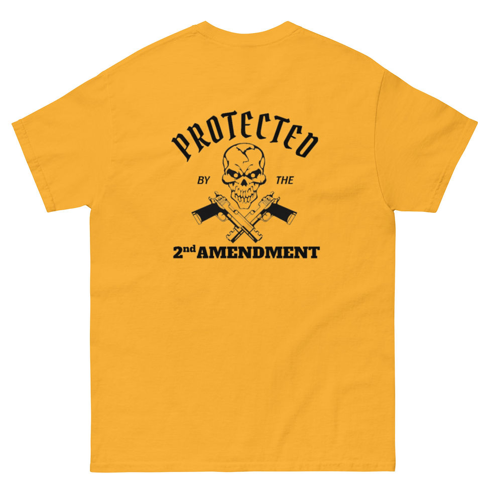 縮圖：Men's classic tee - Protected by The 2nd Amendment - Cross Pistols / Skull