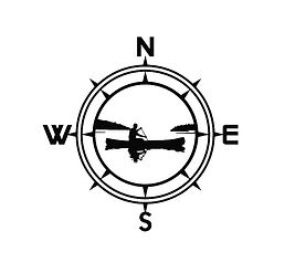 Canoe on the lake compass decal