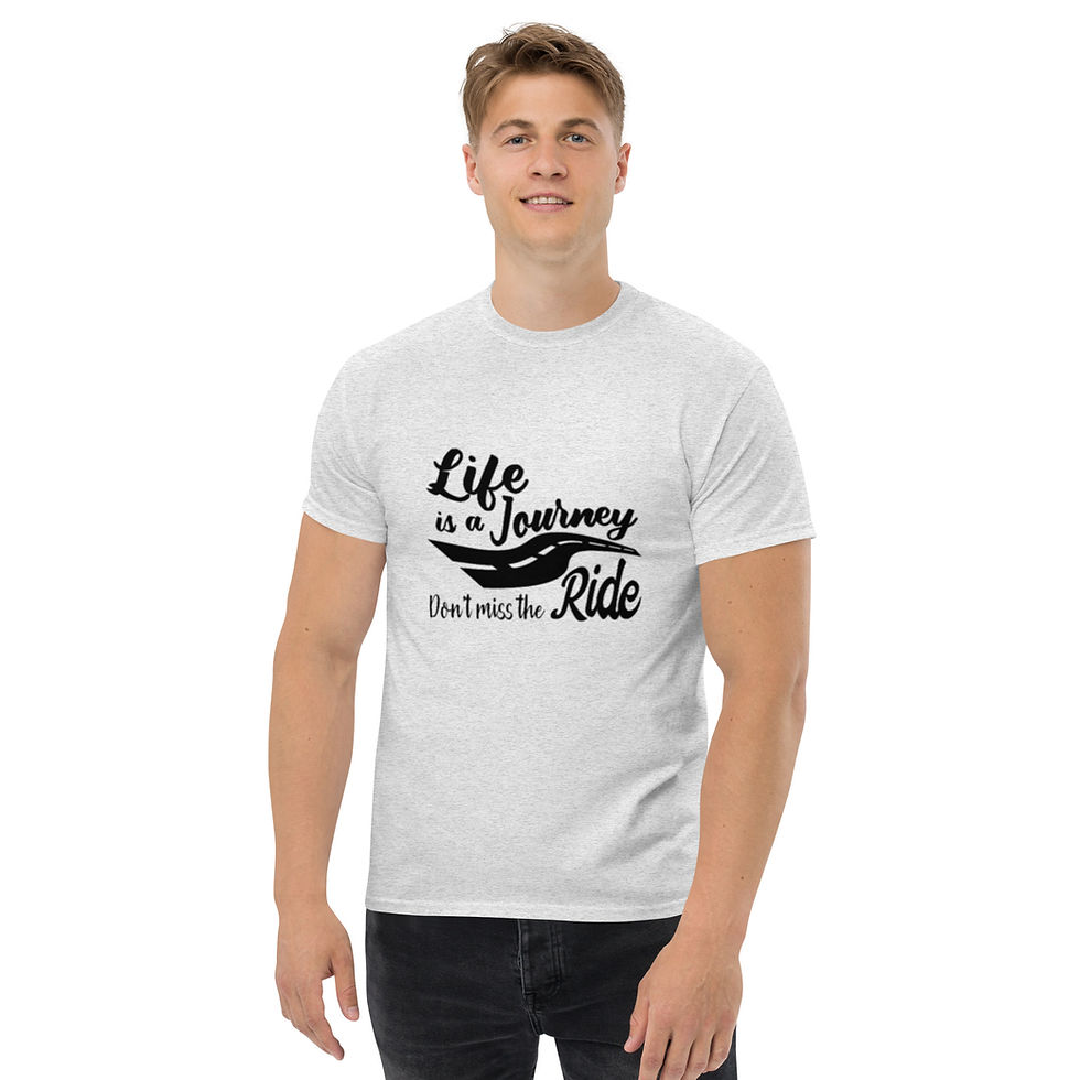 縮圖：Men's classic tee - Life Is A Journey - Don't Miss The Ride