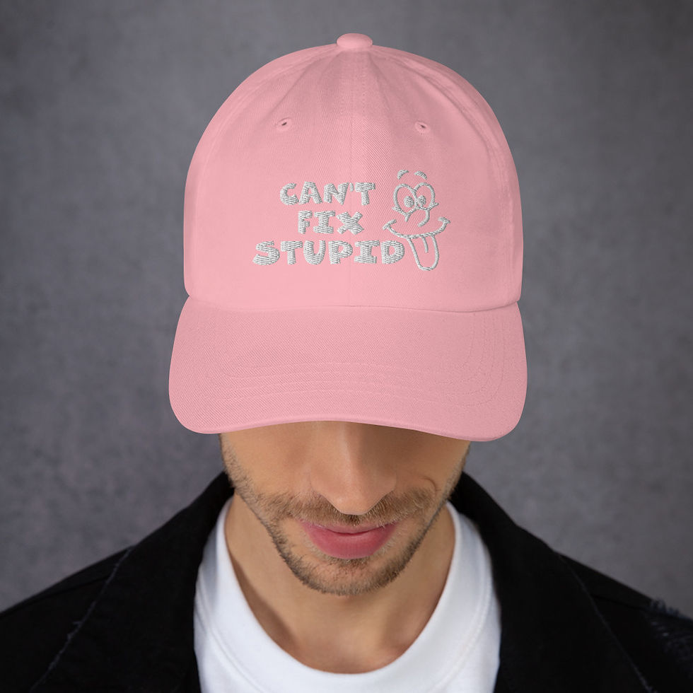 Miniaturbild: Dad hat - Can't Fix Stupid (White Lettering) - Baseball Hat - Funny Hat