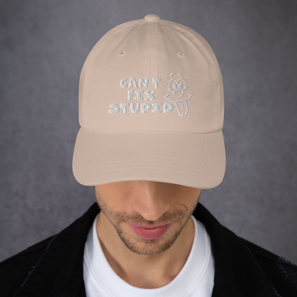 Miniaturbild: Dad hat - Can't Fix Stupid (White Lettering) - Baseball Hat - Funny Hat
