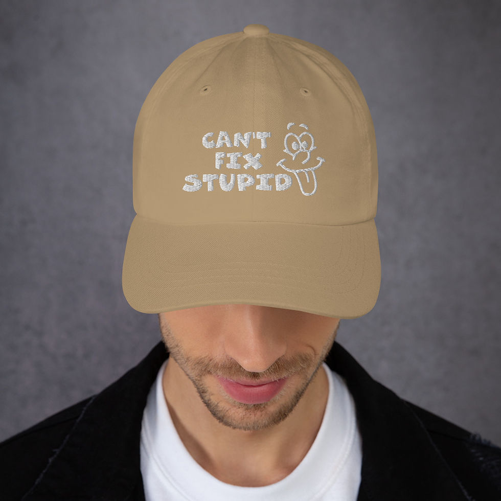 Miniaturbild: Dad hat - Can't Fix Stupid (White Lettering) - Baseball Hat - Funny Hat