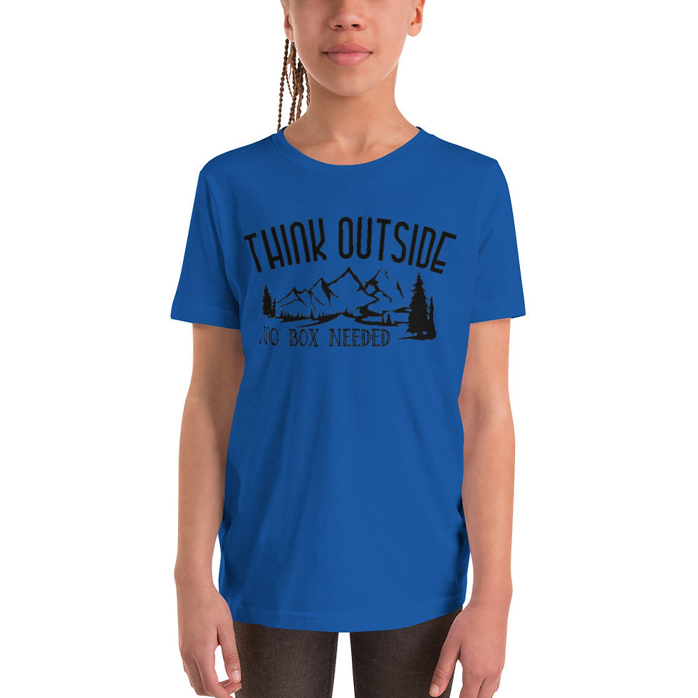 Hình thu nhỏ: Youth Short Sleeve T-Shirt - Think Outside - No Box Needed