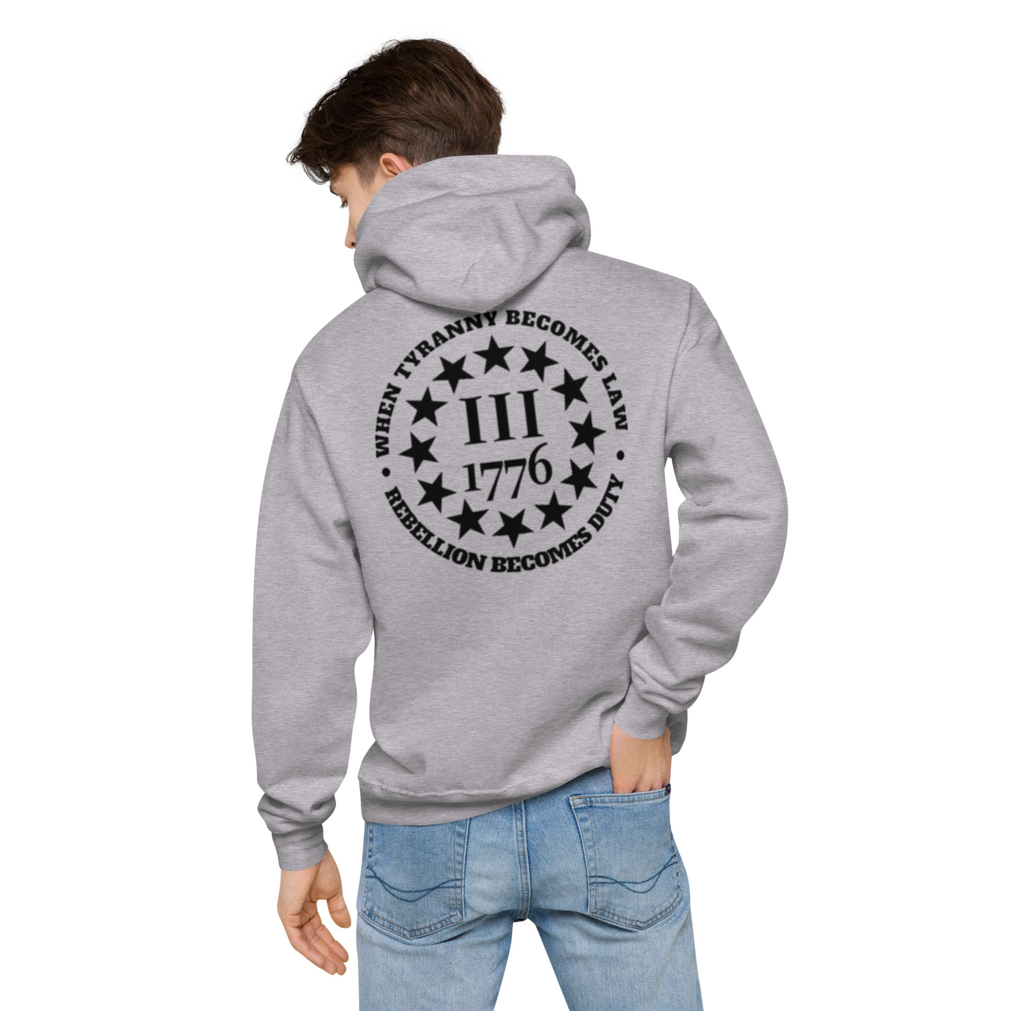 Unisex fleece hoodie - When Tyranny Becomes Law