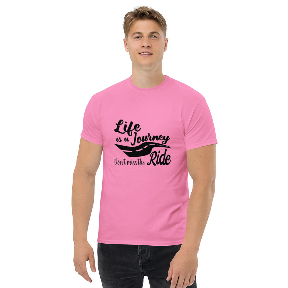 縮圖：Men's classic tee - Life Is A Journey - Don't Miss The Ride