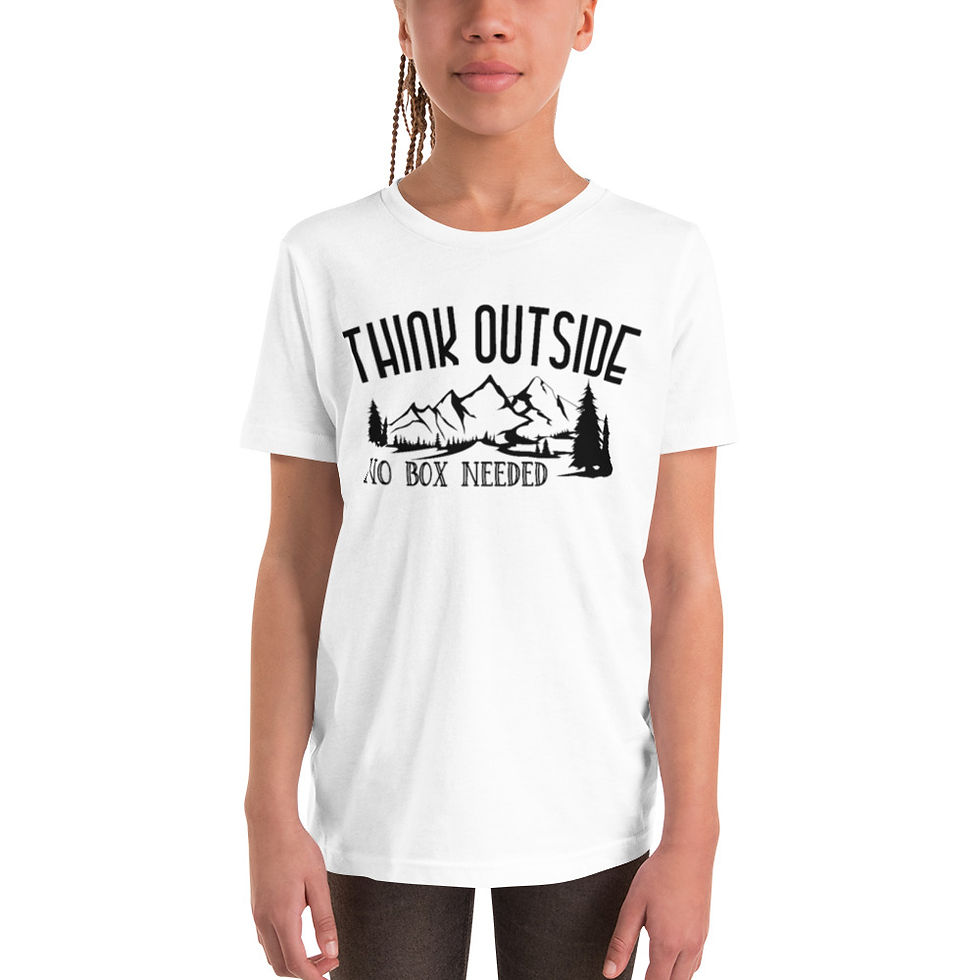 Hình thu nhỏ: Youth Short Sleeve T-Shirt - Think Outside - No Box Needed