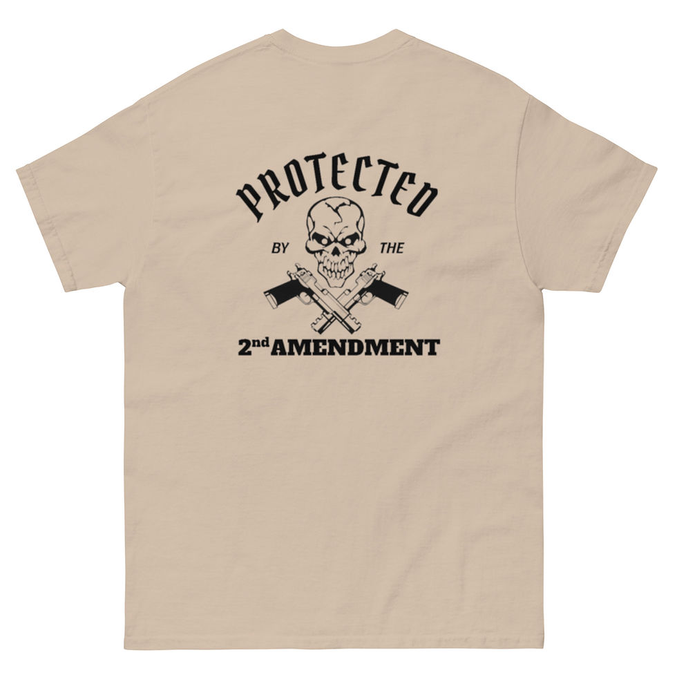 Miniatura: Men's classic tee - Protected by The 2nd Amendment - Cross Pistols / Skull
