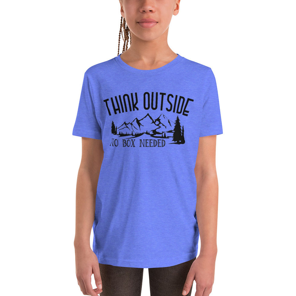 Hình thu nhỏ: Youth Short Sleeve T-Shirt - Think Outside - No Box Needed
