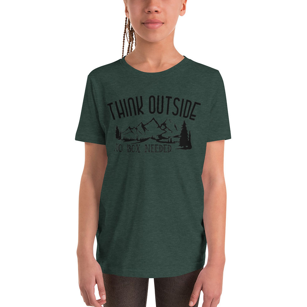 Hình thu nhỏ: Youth Short Sleeve T-Shirt - Think Outside - No Box Needed