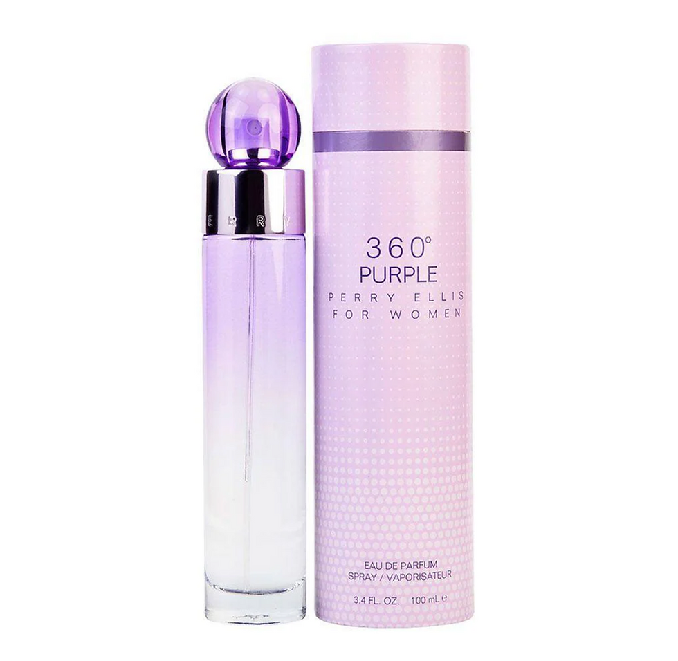 Botella de Perry Ellis 360° Purple para mujeres, en caja, 3.4 fl oz.