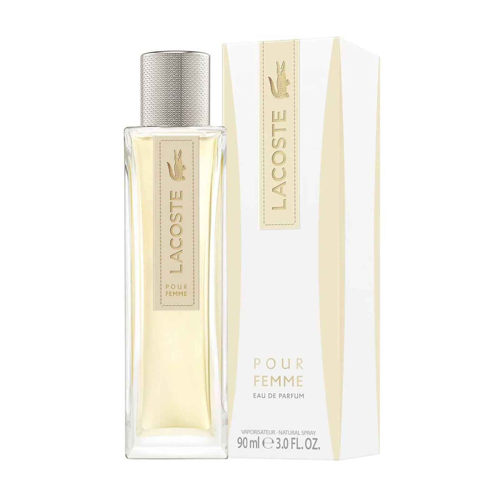 Lacoste Pour Femme 90 ml perfume bottle and its box, Eau de Parfum.