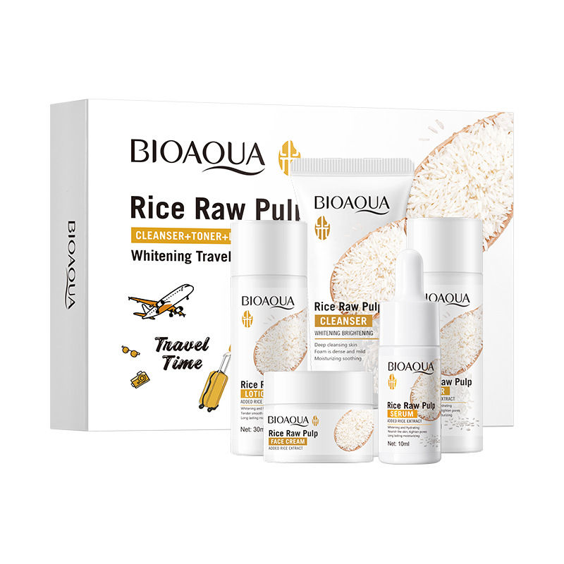 Rice Puree Skin Care Set Whitening Brighten Hydrating Moisturize Soothing Facial