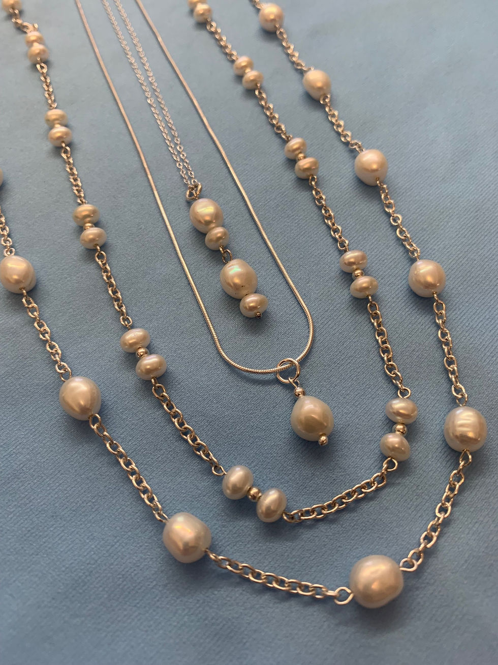 Thumbnail: Freshwater Pearls - Chain Necklace