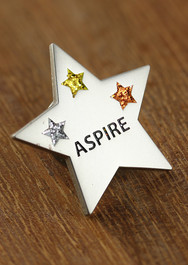 Aspire pin badge with extra sparkle