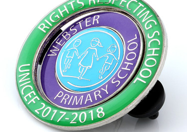 UNICEF pin badge Rights Respecting School achievement