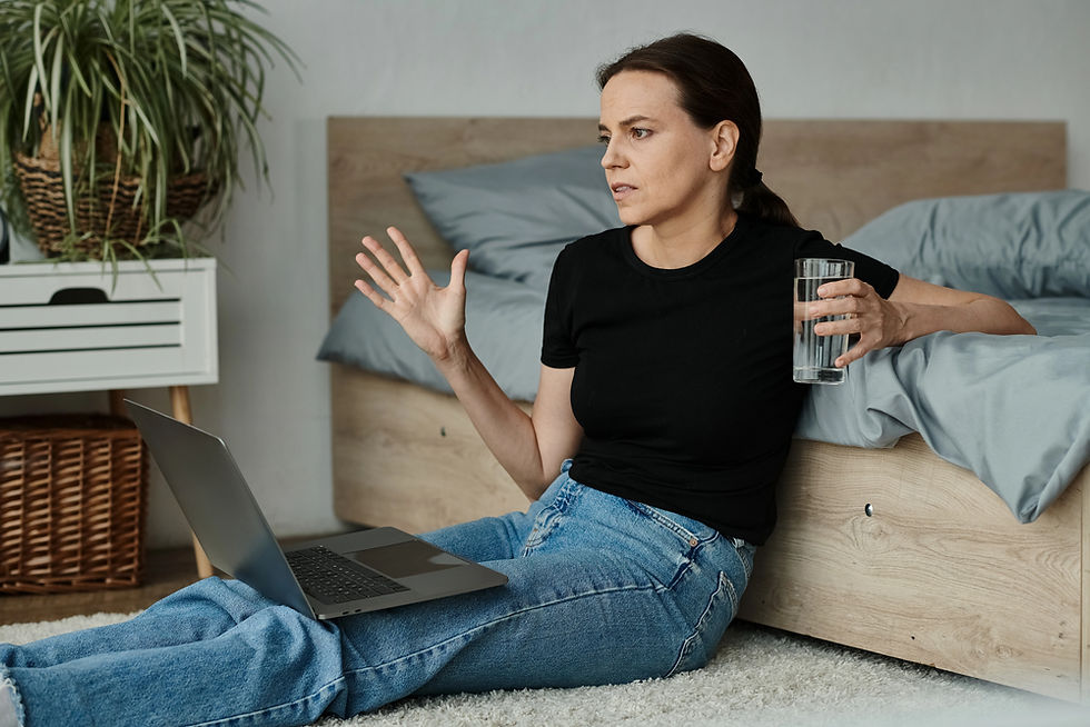 Woman liking a post on social media