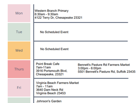 Schedule 4/7/2024-4/13/2024