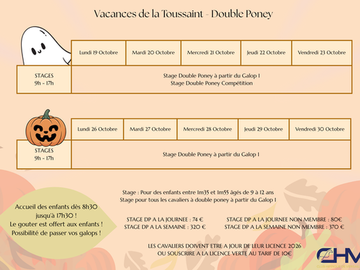 Stages Vacances de la Toussaint - DP