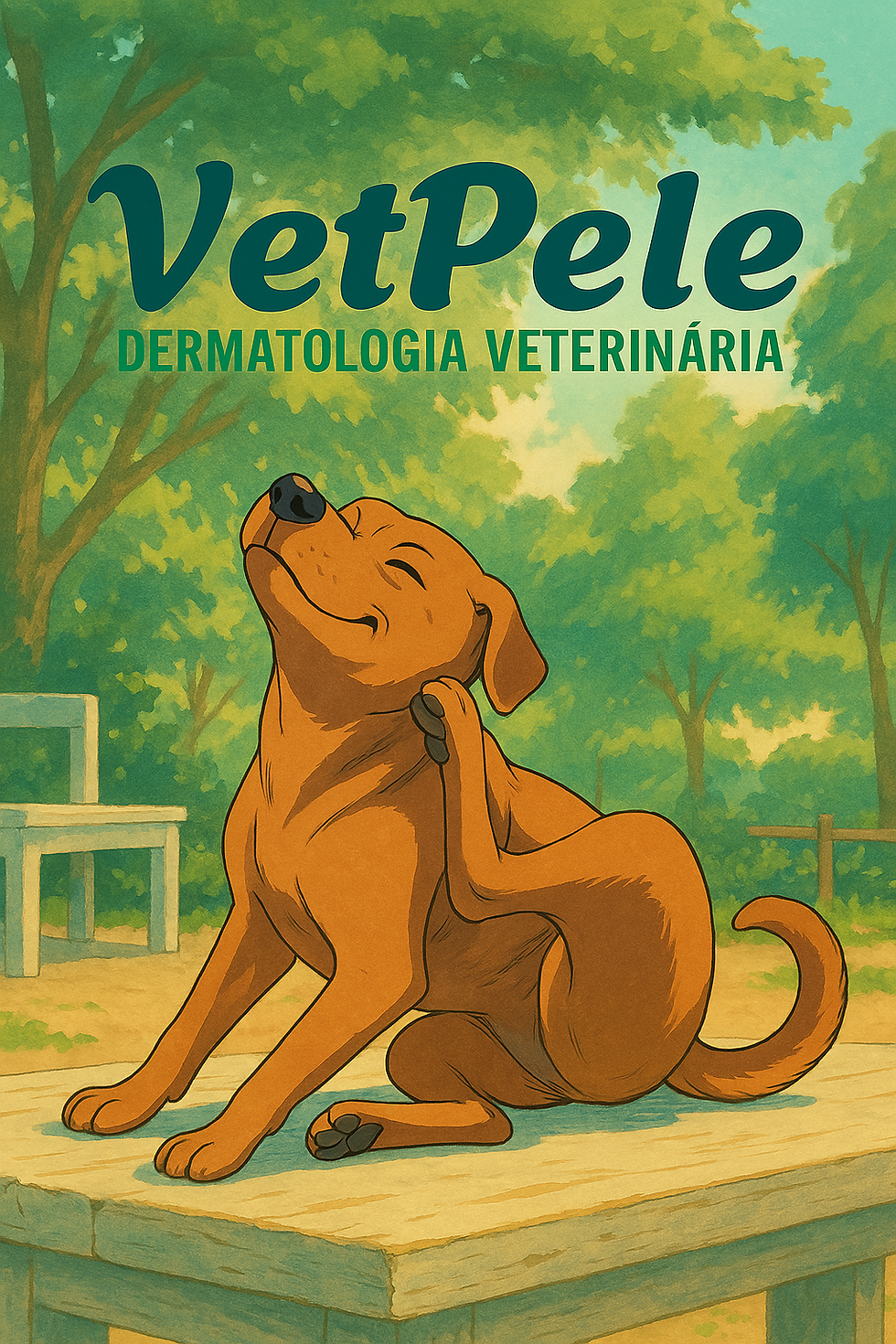 Animação de um cachorro se coçando
