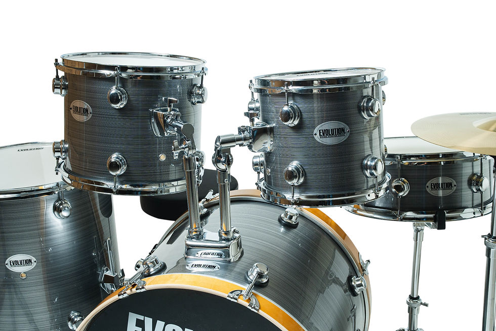 Miniatura: EVOLUTION | BATERIA NYTRO X FACTOR CON PLATILLOS, COLO PLATA CON RAYAS