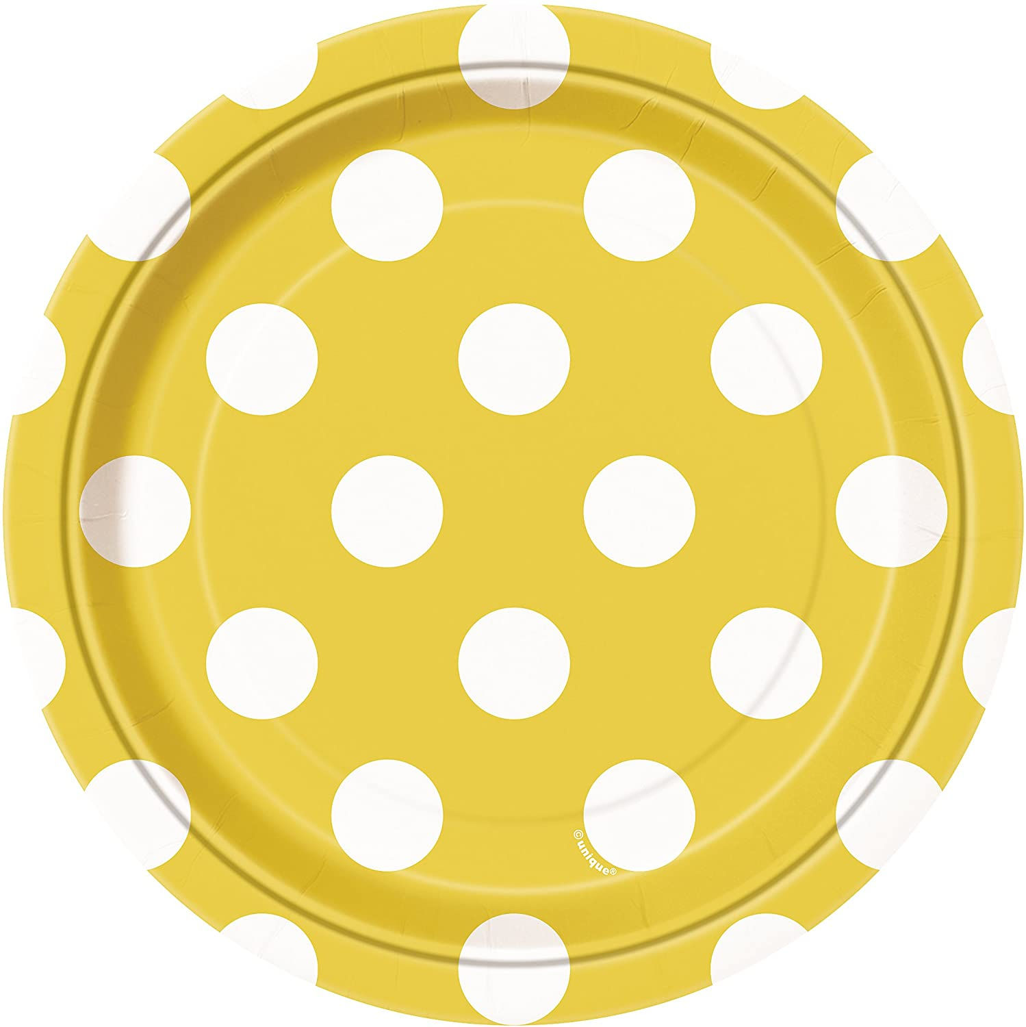 Sunshine Yellow Polka Dot Dessert Plates 8ct