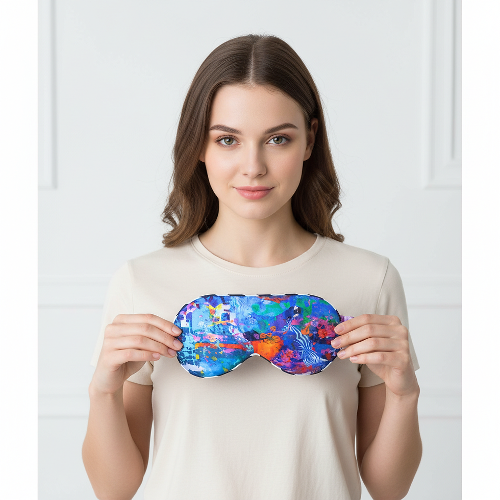 Thumbnail: 100% 3 Piece Silk Sleep Purple/Orange
