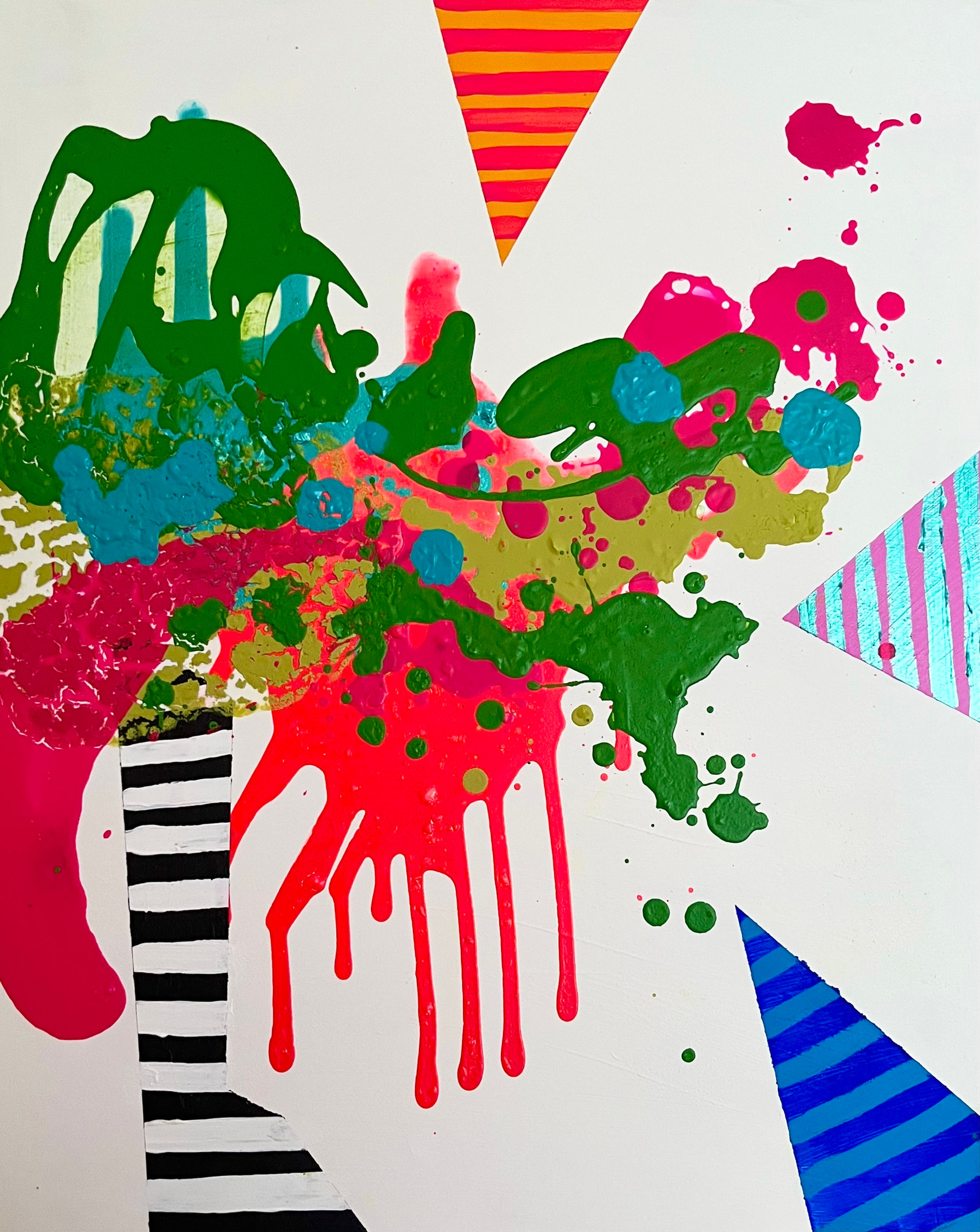 Acrylic & Collage on Wooden Panel, Energetic Labyrinths 12 40x50cm