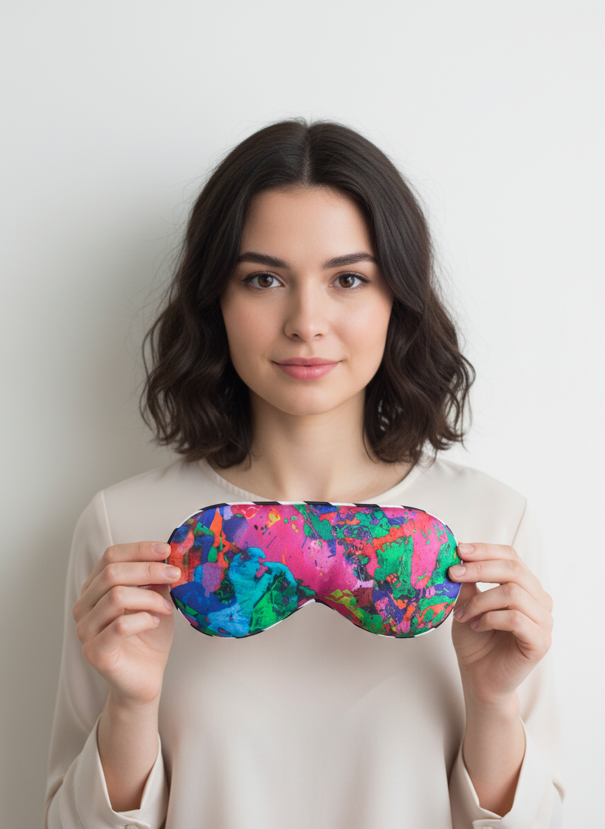 Thumbnail: 100% Silk Eye Mask Cerise Pink