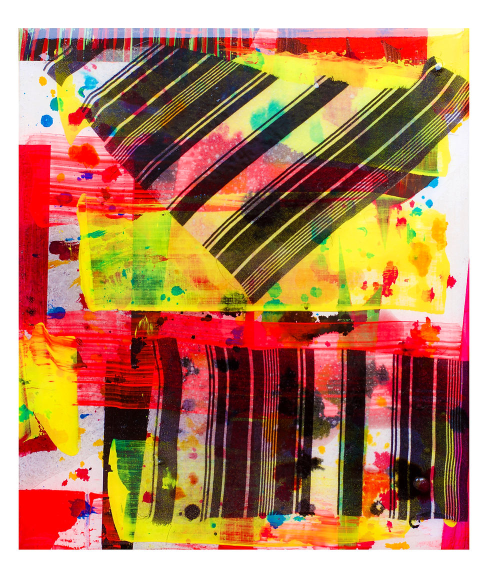 Acrylic, collage & resin on MDF 8