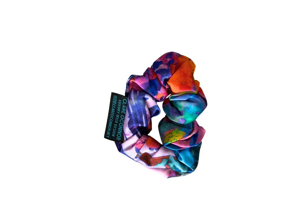 Thumbnail: Luxury 100% Silk Scrunchie 3 Piece Set Purple/Orange