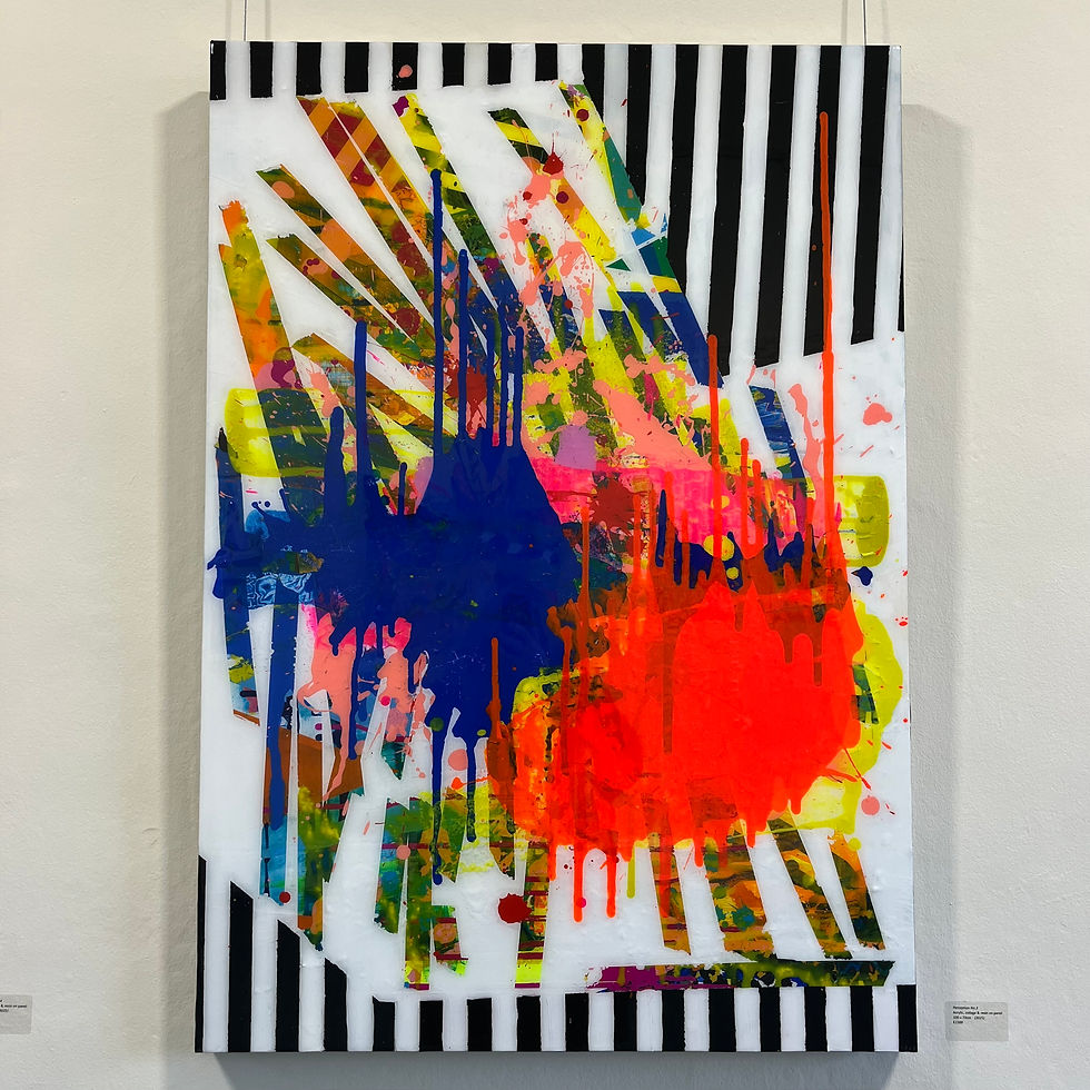 Thumbnail: Acrylic, Collage & Resin on Wooden Panel, Perception No.3, 70x100cm