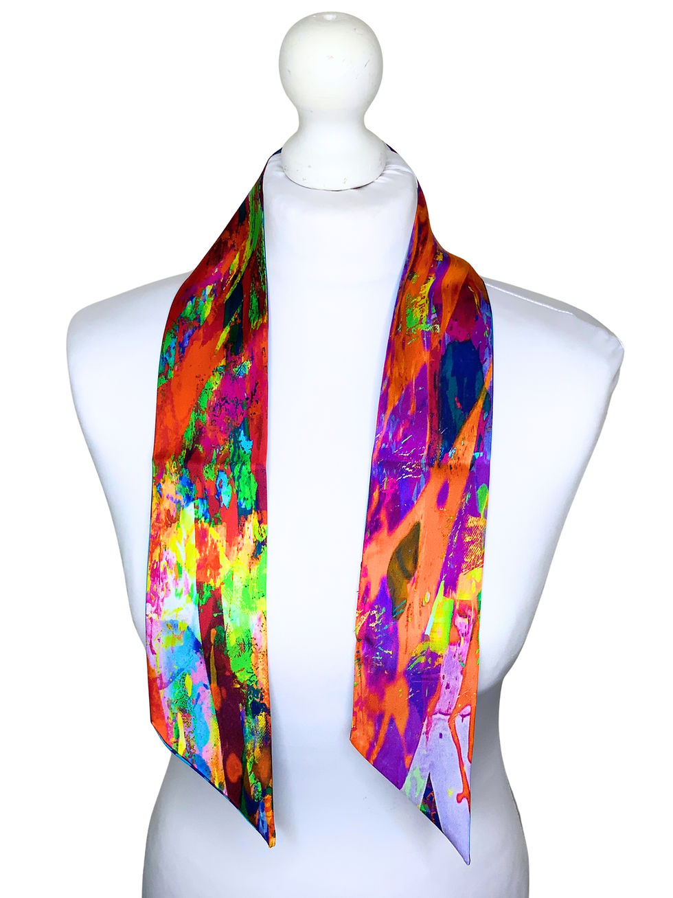 Thumbnail: Small 100% Silk Twilly Scarf Zebra 2