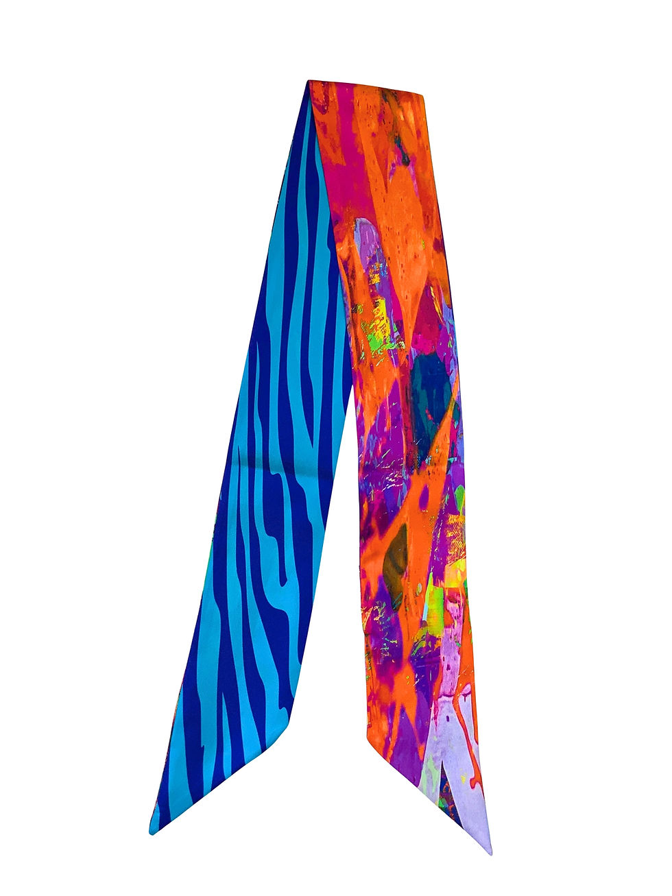 Thumbnail: Small 100% Silk Twilly Scarf Zebra 2