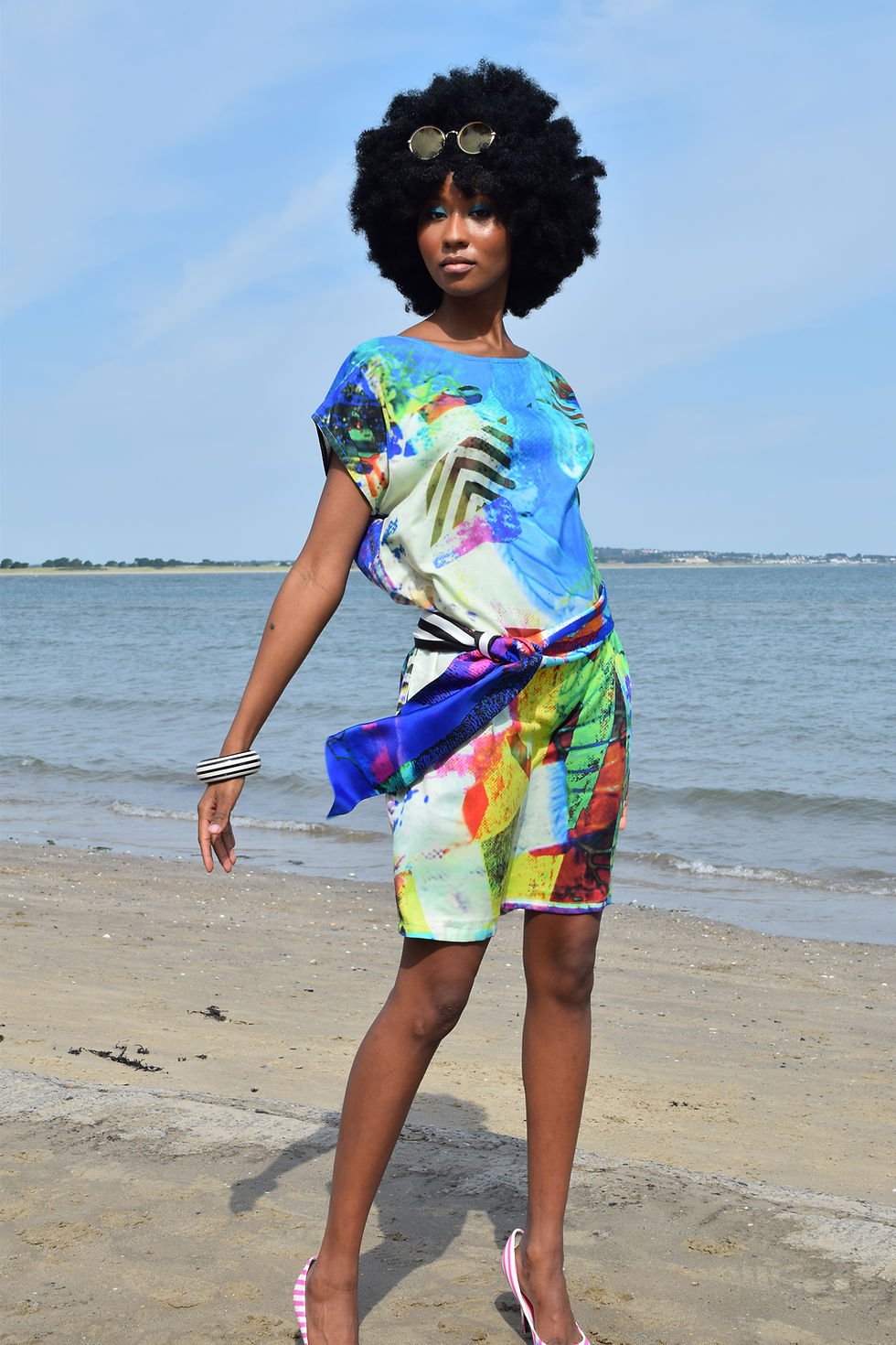 Thumbnail: 100% Silk Shift Dress Turquoise