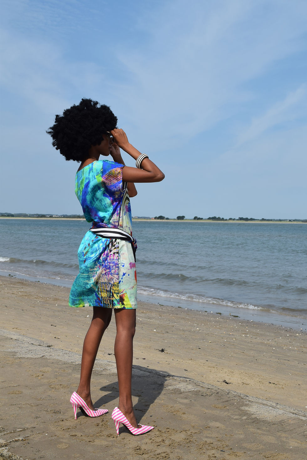 Thumbnail: 100% Silk Shift Dress Turquoise