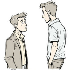 Dos hombres platicando