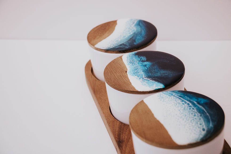 Thumbnail: PREORDER - Ceramic Set on Acacia Wood Base