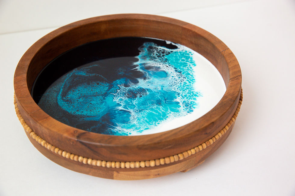 Thumbnail: Round Beaded Ocean Tray - Small (11.25")