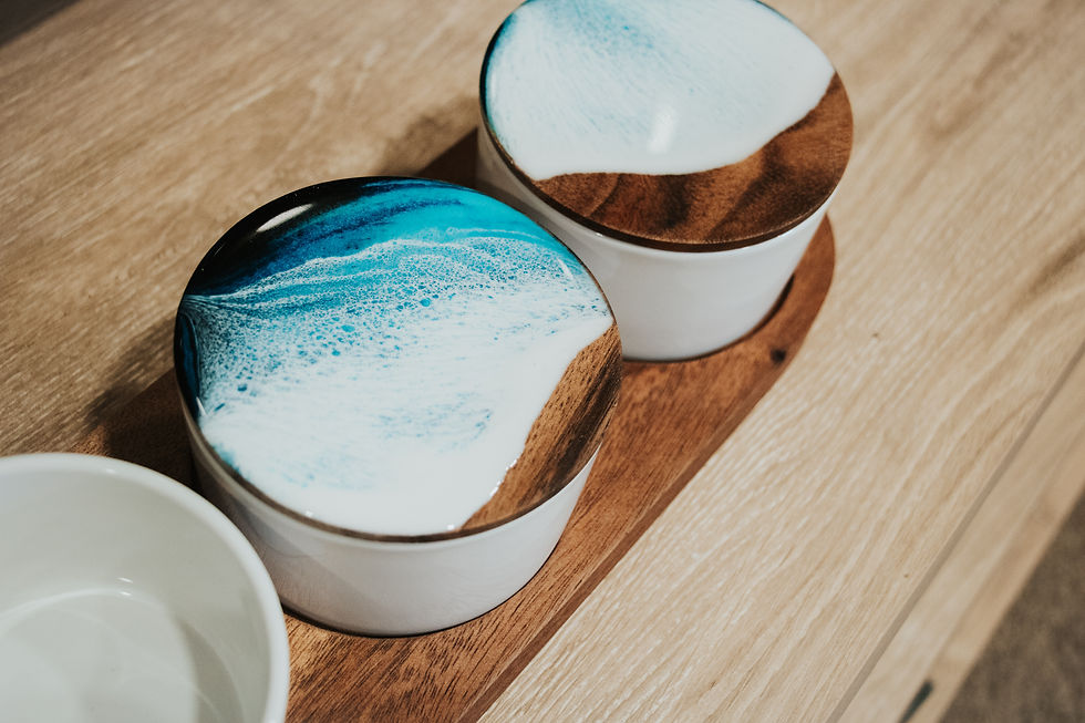 Thumbnail: Ceramic Set on Acacia Wood Base