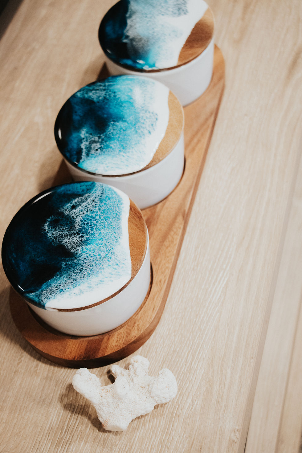Thumbnail: Ceramic Set on Acacia Wood Base