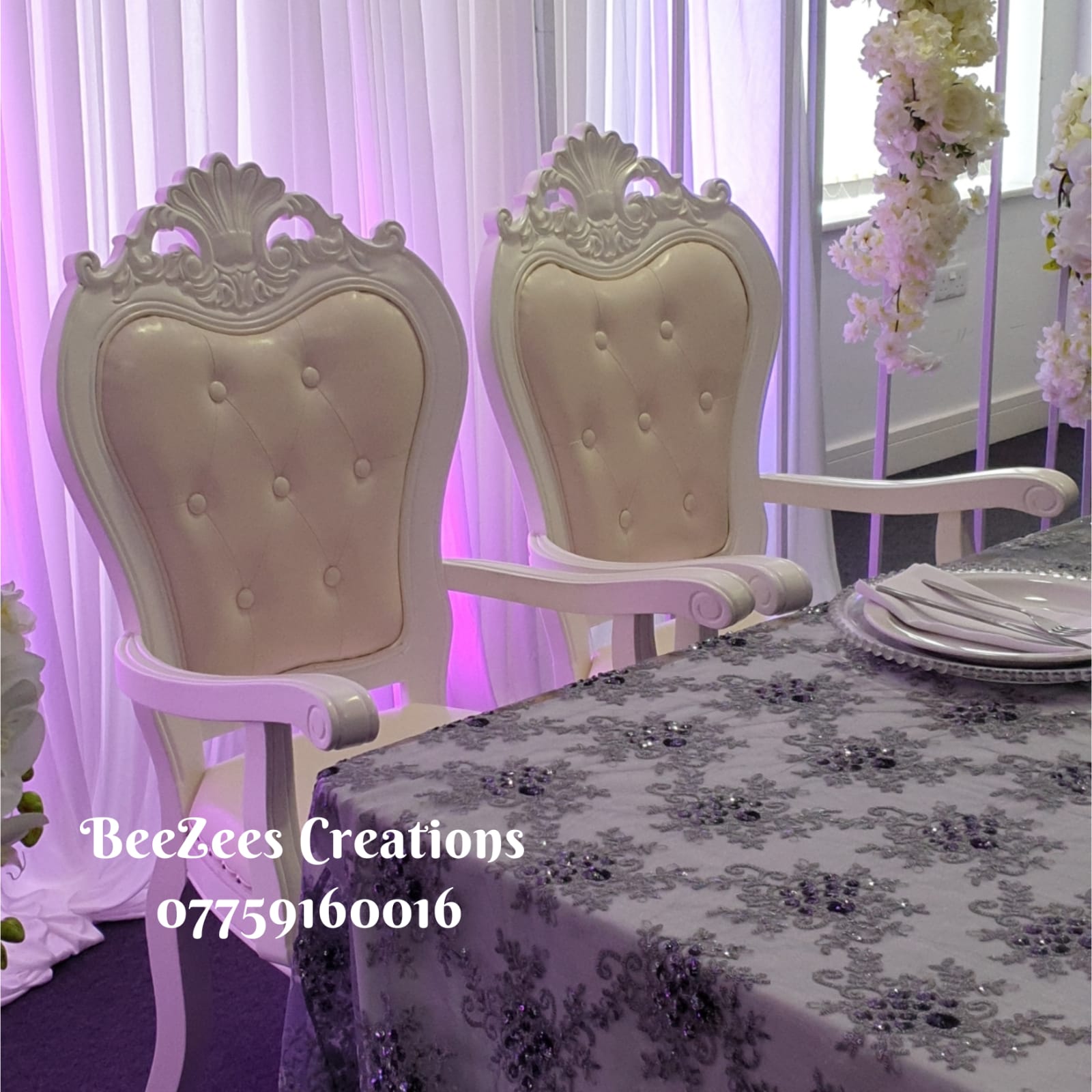 Anastasia Snow White Throne Chairs