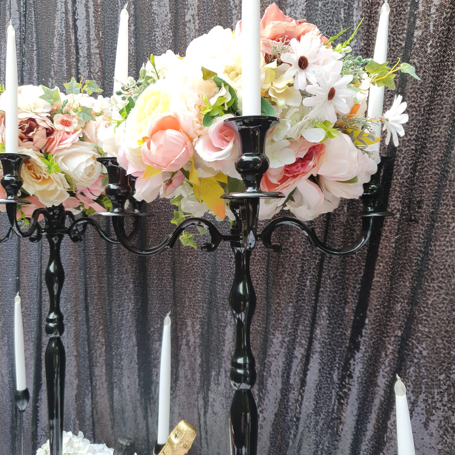 5-Arm Black Candelabra
