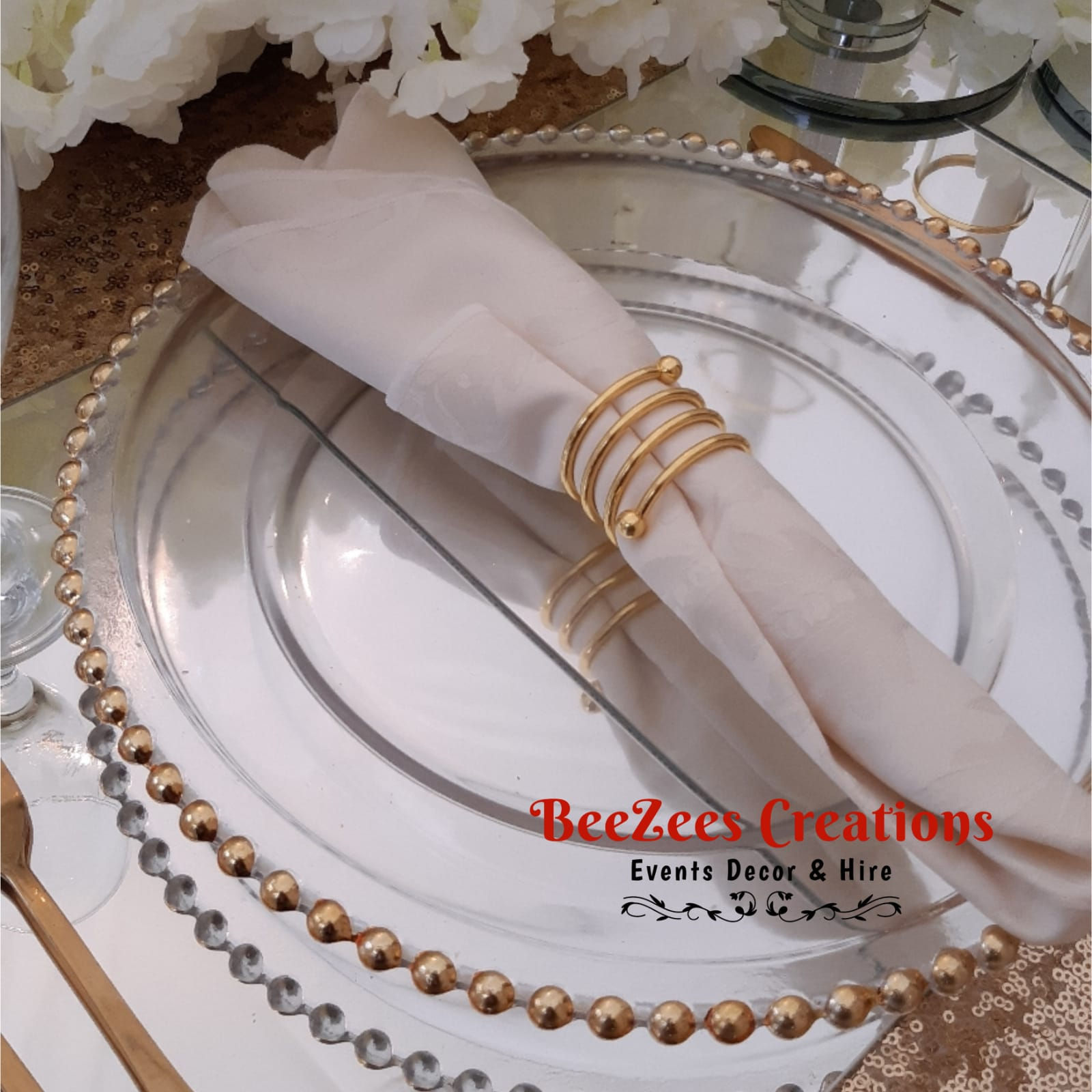 Glass Beaded Charger Plate