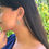 Miniatura: Arete Mediano Alambre Crochet Circular Silver Plated 16x- Baby Blue