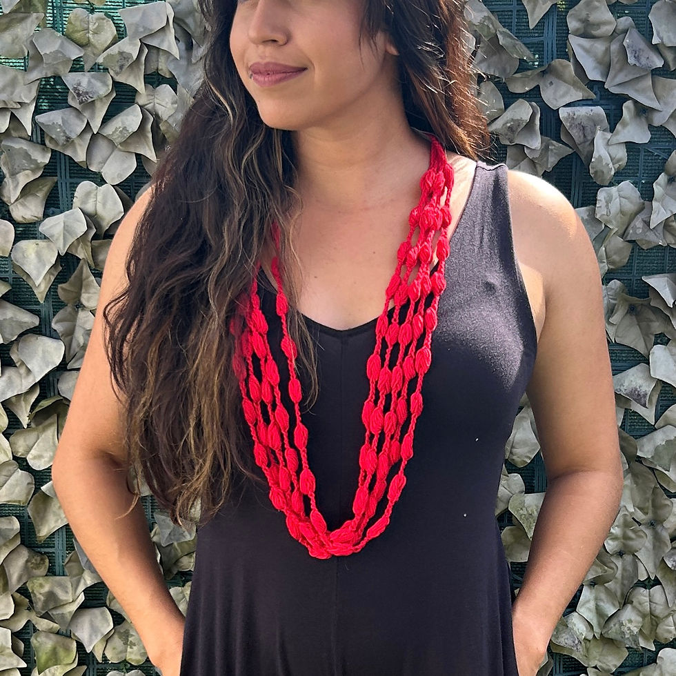 Thumbnail: Collar Crochet Puff  Rojo