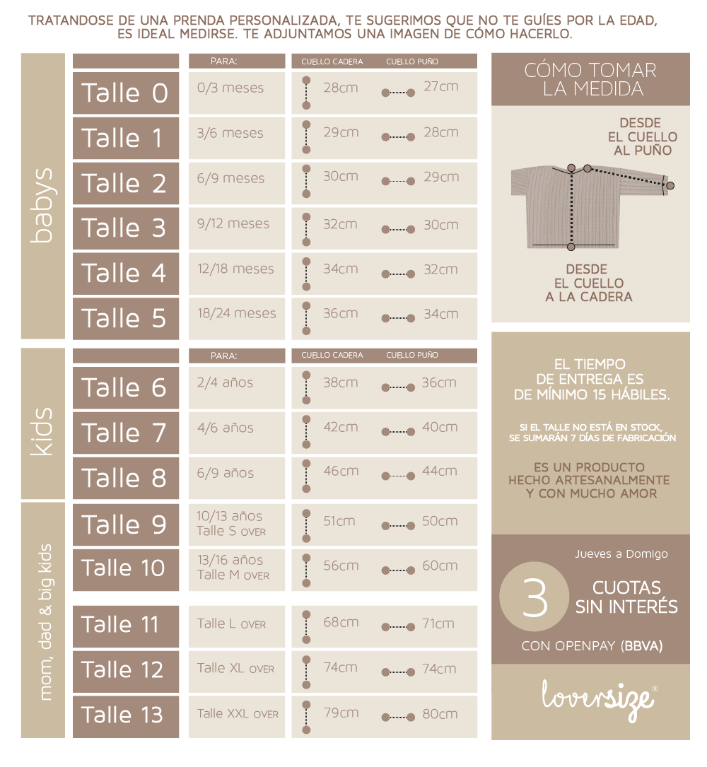 Loversize Liso (hasta talle 13)