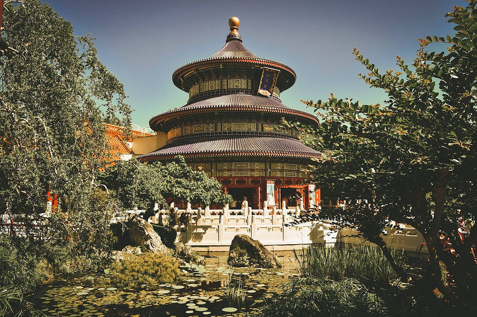 Epcot Drinking around the world. Epcot Wine and Food. ancient architecture buddhism building